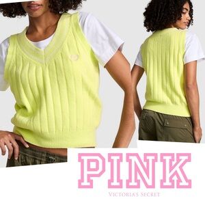 PINK Victoria's Secret 
Collegiate Knit Sweater Vest Size M